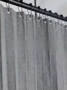 【24H Ship】Thicker Bathroom Shower Curtain Water Mildew Proof Washable Cloth with Magnetic Buckle Set