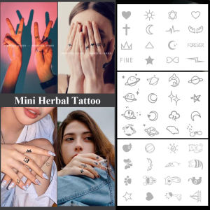 Dorisna 1/3 cái Mini ngón tay hình xăm an toàn thảo dược Hình Xăm Dán 7 ngày kéo dài không thấm nước collabone Hình Xăm Dán phát triển màu sắc sau 24 giờ