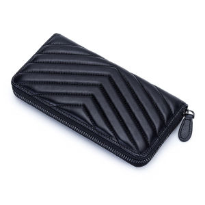 Pure Lamb Leather Wallets Couple Style Long Handheld Zipper Bag Genuine Soft Leather Men Women New Large Capacity Multi-Card Slots