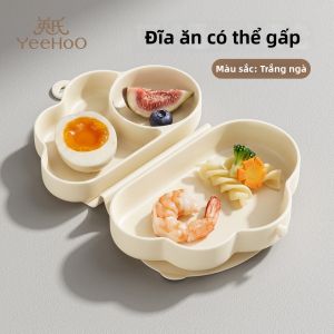 YeeHoO KIDS | Đĩa Ăn Dặm Cho Bé Có Chân Hút Silicone Phân Cách