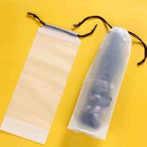 10-50 ชิ้นโปร่งใสกันน้ําร่มร่มกระเป๋าแบบพกพาความชื้นร่มกระเป๋า Drawstring กระเป๋าร่ม