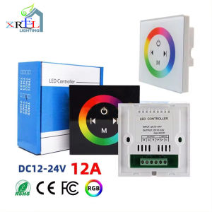 Treo tường Bộ điều khiển RGB 12V 24V 12A LED 3 kênh PWM tín hiệu Dimmer Full-Touch 86 bảng điều chỉnh cho 5050 2835 đường kẻ màu đèn