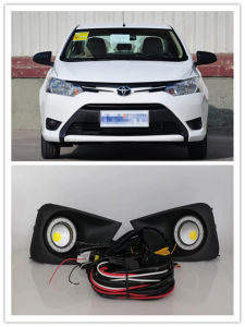 LED Fog Lights Assembly For Toyota Vios/Yaris Sedan 2014 2015 2016 2017 Front Bumper Fog lamp Replacement Angel Eye Daylight