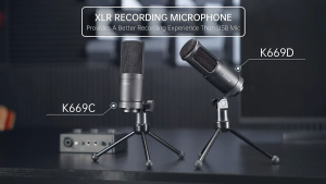 FIFINE K669D XLR Dynamic Microphone Vocal Podcast Microphone with Cardioid Pattern Studio Metal Mic for Streaming Voice-Over Dubbing Video Recording