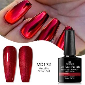 8ml Mirror Metallic Gel Nail Polish Red Gold Silver Mirror Chrome Effect Soak Off UV/LED Gel Varnish Nail Supplies Manicure DIY