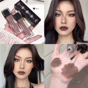 Obsidian Star Moon Matte 5 สี Lip Glaze Matte Soft Mist Whitening Dark Series Long Lasting Non-Stick Lip Gloss ลิปสติก