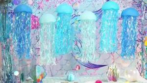 Jellyfish Paper Lanterns Pink Purple Blue Under The Sea Party Decorations Mermaid Birthday Decor Ocean Themed Baby Shower