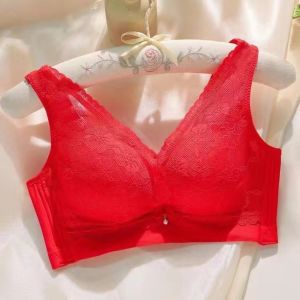 เสื้อชั้นในลูกไม้เอวกลางแบบเกาะอกสำหรับผู้หญิง สายเดี่ยวแบบปรับได้ ไม่มีเหล็ก ไม่มีแม่เหล็ก ผ้าไนลอน ลายดอกไม้ ฤดูร้อน 2024