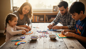 Fuse Hama Perler Beads La Ban Collection Wind Chime Purple 5mm 4 Colors with Pegboards Tweezers and Ironing Papers (reusable) Ideal Perfect Gift For Birthday Christmas and Party for 5 6 7 8 9 10 11 12 Years Old