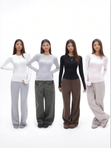 audwyn | Áo Thun Form Ôm Dài Tay Cổ Trụ Ấm Áp Chất Fleece
