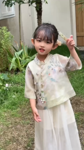 + LITTLE MUSHROOMS + GIRLS KIDS CHILDREN TRADITIONAL ETHNIC FESTIVE CHINESE COSTUMES SUIT SET CHEONGSAM QIPAO PANTS SKIRT HANFU GEGE | CNY RACIAL HARMONY 2026 ||