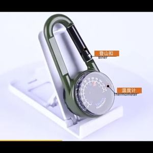 Móc Khóa La Bàn Và Nhiệt Kế Hai Mặt Bằng Hợp Kim Kẽm Bền Bỉ Dành Cho Cắm Trại Đi Bộ Đường Dài Bãi Biển Hướng Dẫn Ngoài Trời Treo Nhanh Tiện Dụng