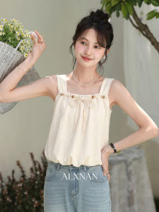 Áo Gile Nữ Không Tay Dây Rộng Mùa Hè Màu Cam