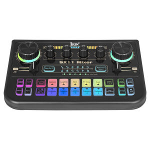IRIN | IRIN Multifunctional LED Sound Card 3‑Segment EQ Adjustment 3.5mm TRRS Audio Interface Plug And Play For iOS Android Windows
