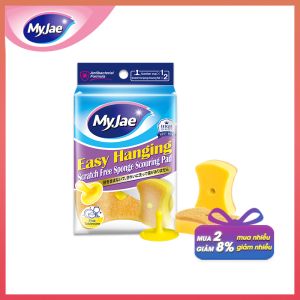 Miếng bọt biển rửa chén MyJae 2 mặt mút xốp rửa bát đa năng kèm miếng nhựa hít kê 11.3cm x 7.8cm x 3cm (2 miếng/gói)