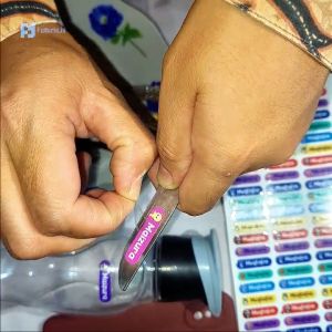 1 Hari Sticker Barang Custom Nama Sendok Botol Tempat Makan Perabotan Stiker Waterproof Timbul Label