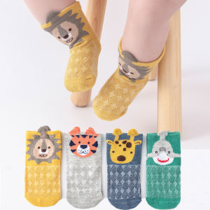 Spring Summer Thin Breathable Cute Newborn Baby Socks Cotton Polyamide Nylon Spandex Elastic Fiber Casual Style for Boys and Girls