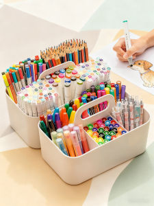 MRUN | High Capacity Compartmentalized Desktop Organizer with Handle Pen Storage