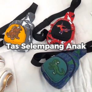 Tas Selempang Anak Cowok Cewek Karakter Dinosaurus Fashion Shoulder Sling Bag Lucu Kekinian COD T290