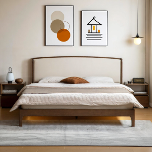 WEISHA | Solid Wood Leather Comfort Double Bed 1.8m