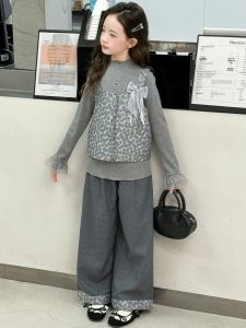 MPW | ชุดเด็กผู้หญิงสไตล์เกาหลีฤดูใบไม้ร่วง ชุดสามชิ้น สายเดี่ยว กระโปรงสั้น ชุดเด็กผู้หญิงวัยกลางคนและโต ชุดแฟชั่น