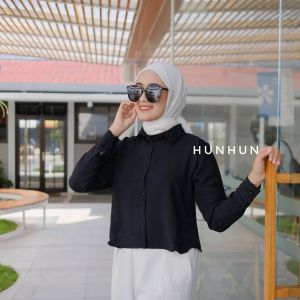 BISA COD KEMEJA CROP CRINKLE/KEMEJA CRINKLE/HANIN CROP/KEMEJA KOREAN TERBARU/KEMEJA CRINKLE CROPCROP MURAH