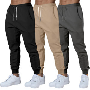 Mens Streetwear Sweatpants 2025 Solid Color Drawstring Cargo Pants with Zipper Pockets Running Trousers Overalls