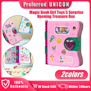 Childrens Magic Surprise Book Blue Pink Opening Treasure Box with Key Birthday Gifts for Girl Toy