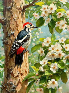 KAYOU | New Arrival Number Oil Painting Bird Flower Kit Unframed Canvas Painting By Numbers DIY Handmade Artwork Wall for House Decor