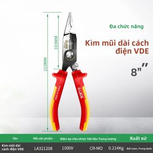 LAOA | Kìm Đa Năng Cách Điện LAOA VDE 1000V 210mm - Dụng Cụ Cắt Cáp Tuốt Dây Ép Đầu Cos Vặn Vít Tiện Ren Làm Sạch Lỗ