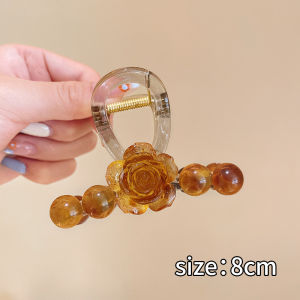 เครื่องประดับผมสไตล์จีนใหม่ ดอกชาน่ารัก คลิปหนีบผม คลิปฉลาม สำหรับผู้หญิง ฤดูร้อน ระดับไฮเอนด์ คลิปหนีบผมแบบใหม่ ตกแต่งผมด้านหลังศีรษะ