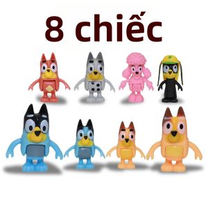 Bộ 8 Mô Hình Nhân Vật Bluey Gia Đình & Bạn Bè Có Thể Tái Tạo Tư Thế Đồ Chơi Sưu Tập Cao Cấp Quà Tặng Mới Lạ Cho Người Hâm Mộ Người Lớn Kích Thước 3.5-4.6cm