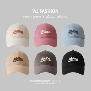 【WJ】Letter embroidery sun shading baseball cap for women Outdoor running cycling soft top duckbill cap for men