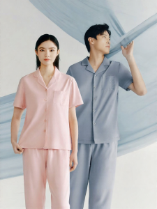 THREEGUN | Spring Cool Antibacterial Anti-mite Ice Source Cotton Short Sleeve Home Wear