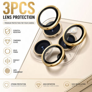 3 Pcs Metal Tempered Glass Camera Lens Protective Film Suitable For IPhone 13 14 15 16 17 Pro Max