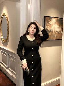 GLEC | Plus Size Elegant Handmade French Style Fashionable Black Dress
