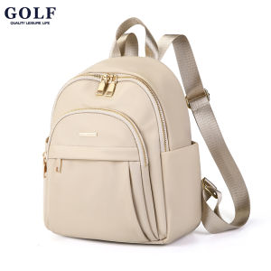 GOLF QUALITY Trendy Womens Backpack Fashionable Casual School Bag Waterproof Zipper Closure Backpack New Style Travel Dual Shoulder Bag High Quality Oxford Cloth Backpacks Apricot Black