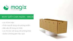 MKCN1N - 30x10x10 cm - 10 khay giấy carton chia ngăn - Khay đựng đồ linh kiện văn phòng phẩm