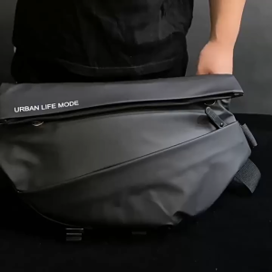Mens crossbody bag magnetic buckle chest bag waterproof mailman bag cycling motorcycle backpack sports mens single shoulder bag trendy