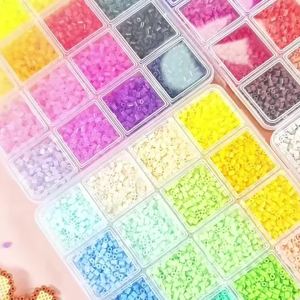 4 Sets 2.6mm Mini Perler Beads Refill - 96 Vibrant Colors (4000 Beads) 24 Color Assortment per Box Ideal for Fuse Bead Art DIY Crafts for Kids & Adults