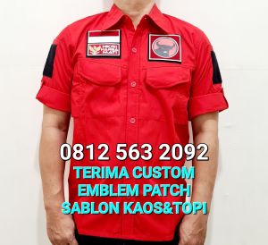 Logo PDIP Kemeja PDL Tactical S - 5XL BONUS FREE 5 Emblem Patch Prepet Perekat Velkro Army