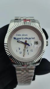 36mm/39mm Chinese NH35 Watch High-Quality Sapphire Glass Water-Resistant Case NH35 Movement Silver Watch