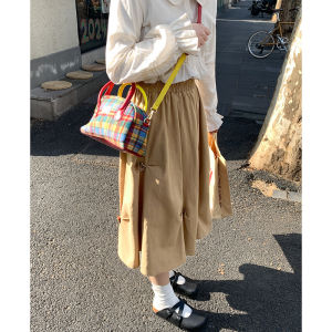 กระโปรงทรงเอเอวสูงสไตล์ญี่ปุ่น ลายดอกกุหลาบ ทรงสามมิติ สีกรมท่า กระโปรงสั้นสำหรับใส่ทำงาน กระโปรงสั้นทรงเอสำหรับผู้หญิง