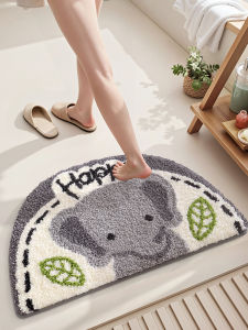 ที่รองเท้าหนังสือเข้าห้องน้ำแบบกันลื่นหนาพิมพ์ลายการ์ตูนดูดซับน้ำได้เร็วพื้นห้องน้ำแบบขนนุ่มสำหรับใช้ในบ้าน