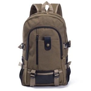 Large Capacity Canvas Backpack Travel Bag Mens Tool Double Shoulder Bag Wear Resistant Construction Site Simple Book Bag