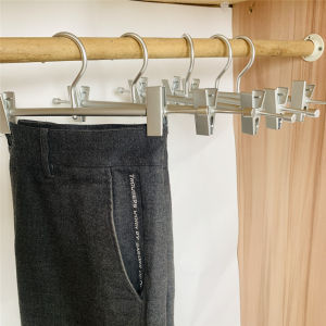 Aluminum Alloy Clothes Hanger Extendable Pants Hanger No Marking All Aluminum Material Trouser Clip Storage Organization