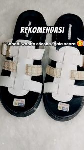 SANDAL WANITA SLOP PLATFORM HITAM SENDAL SELOP PUTIH PEREMPUAN KOREA CASUAL MAMORU STORE