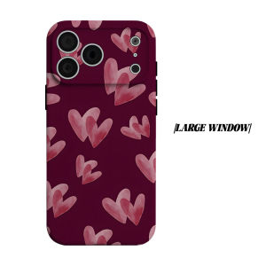 Watercolor Pink Hearts Phone Case for iPhone 18 17 16 15 14 13 12 11 Air Pro Max Plus Double-layer Cover