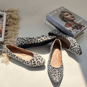 Sepatu Flat Shoes Leopard Wanita Korean Style Empuk Import Terbaru 2022 Balet Macan Polos Sisil Lancip