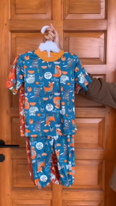 Setelan Baju Anak Piyama Anak Lengan Pendek Celana Panjang Motif Printing Usia 1-6 Tahun Nana Kids Wears